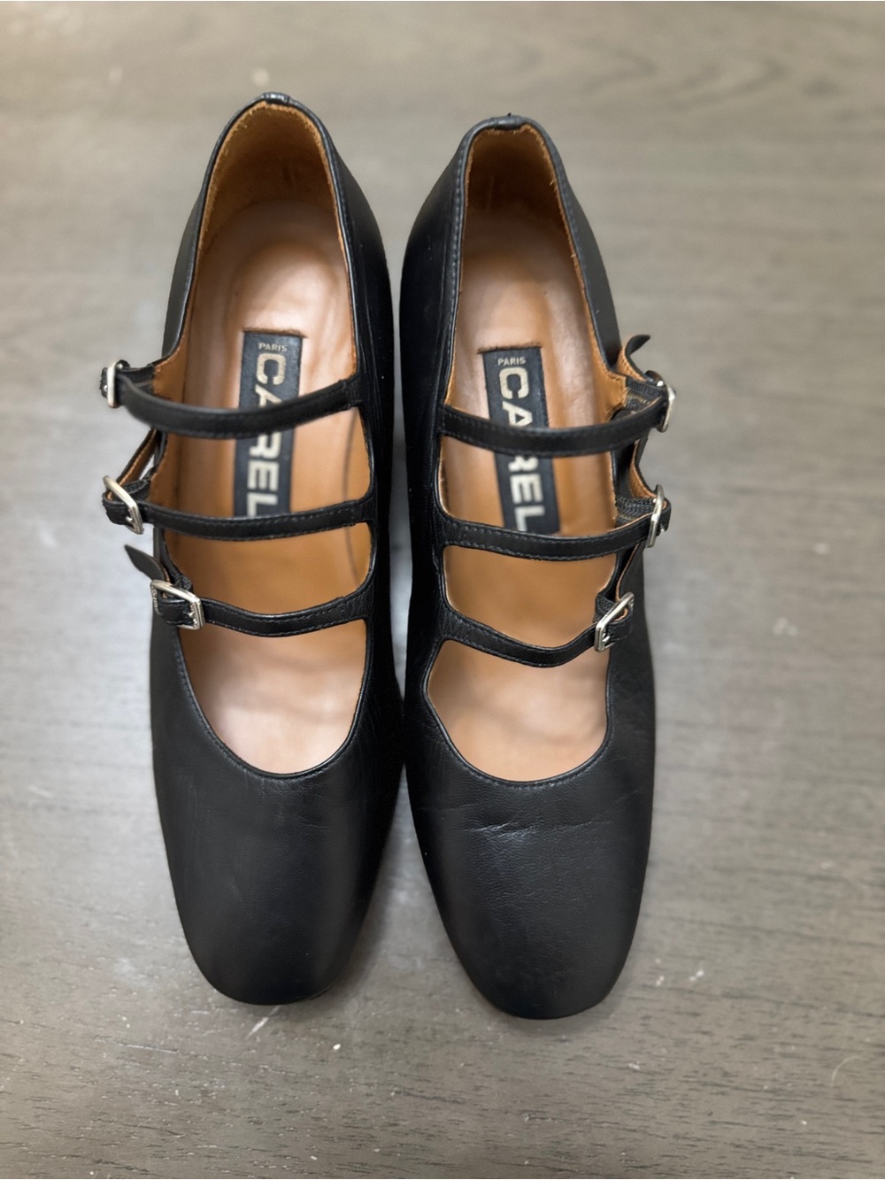 C’AREL PARIS Black leather Mary Jane pumps - Picture 3 of 12